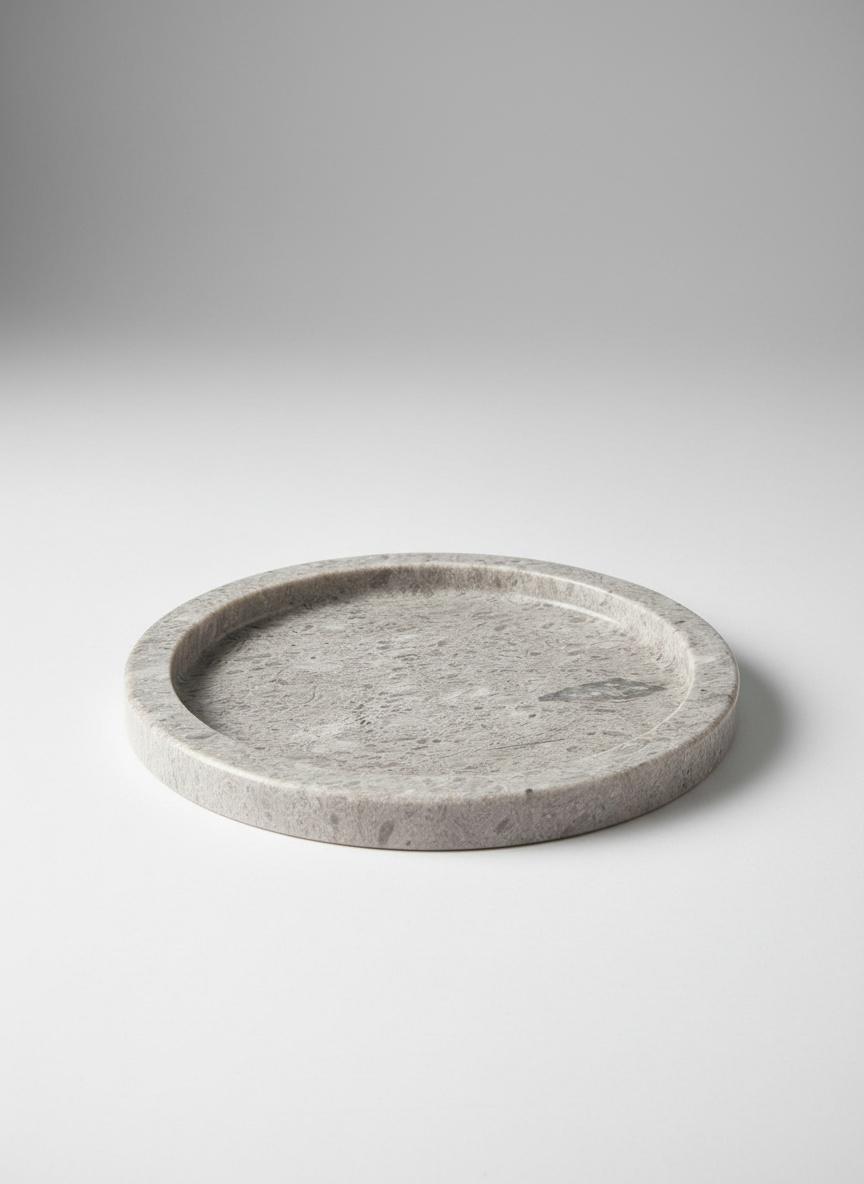 Plateau rond en marbre grège 25cm 2