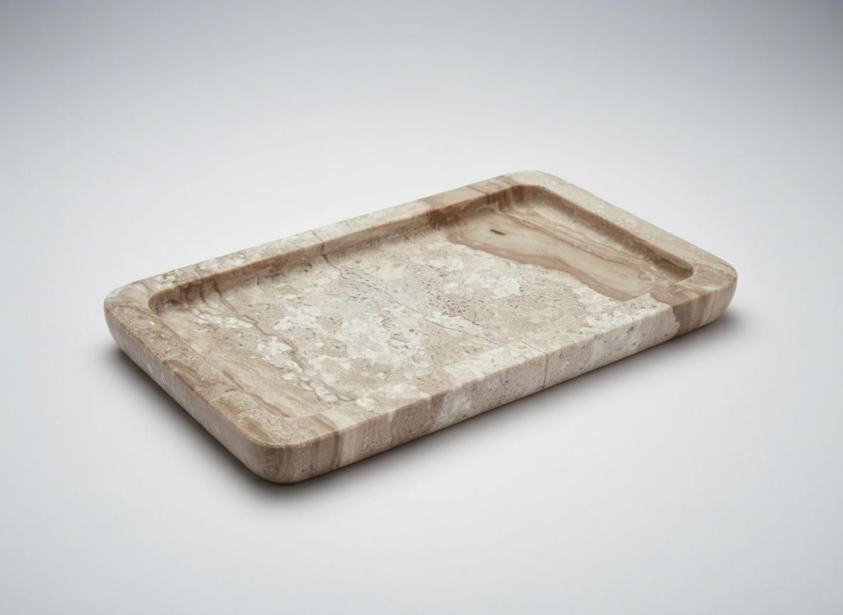 Plateau rectanguilaire en marbre beige dimension 15-25cm 2
