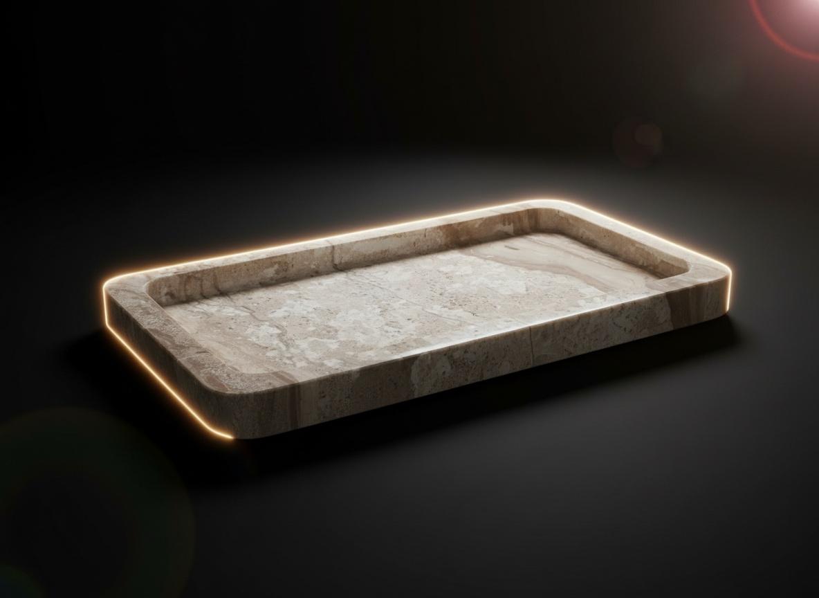 Plateau rectanguilaire en marbre beige dimension 15-25cm 3