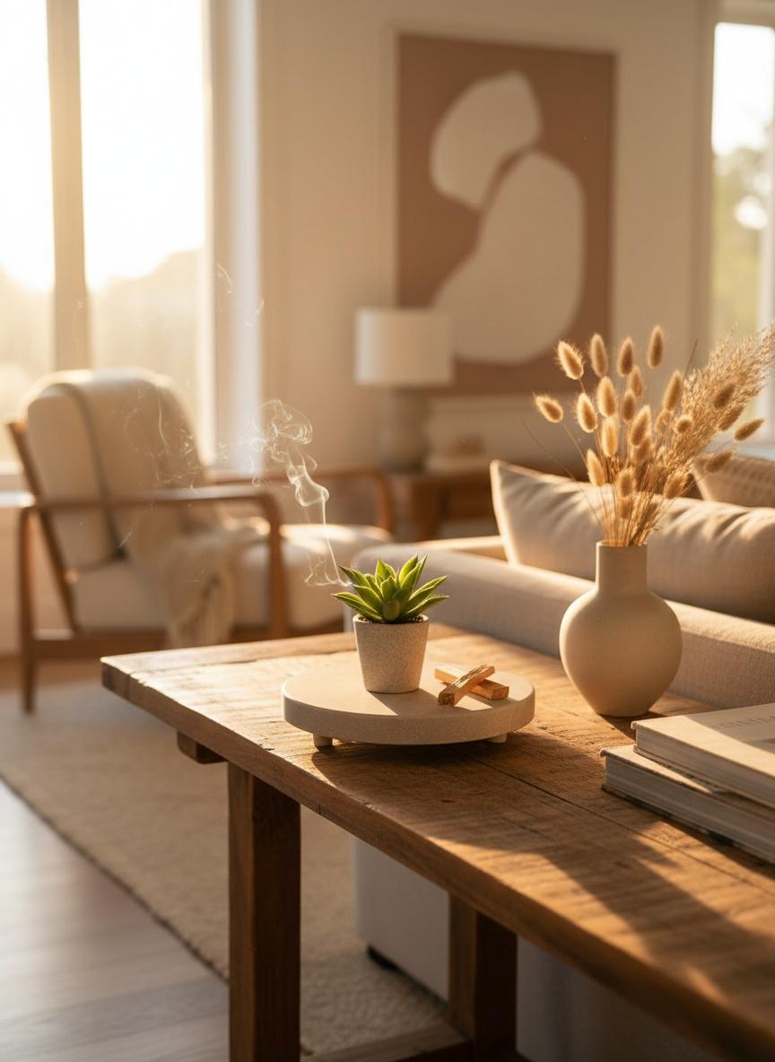 Support rond en marbre beige