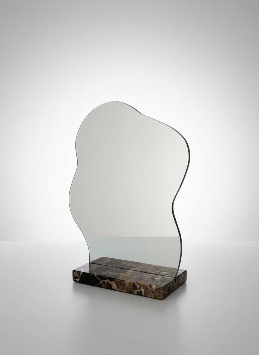 Miroir décoratif en marbre marron
