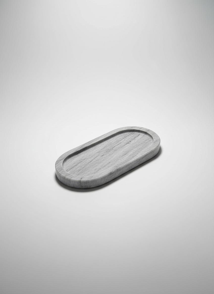 Plateau oval en marbre gris dimension 12-26cm 2