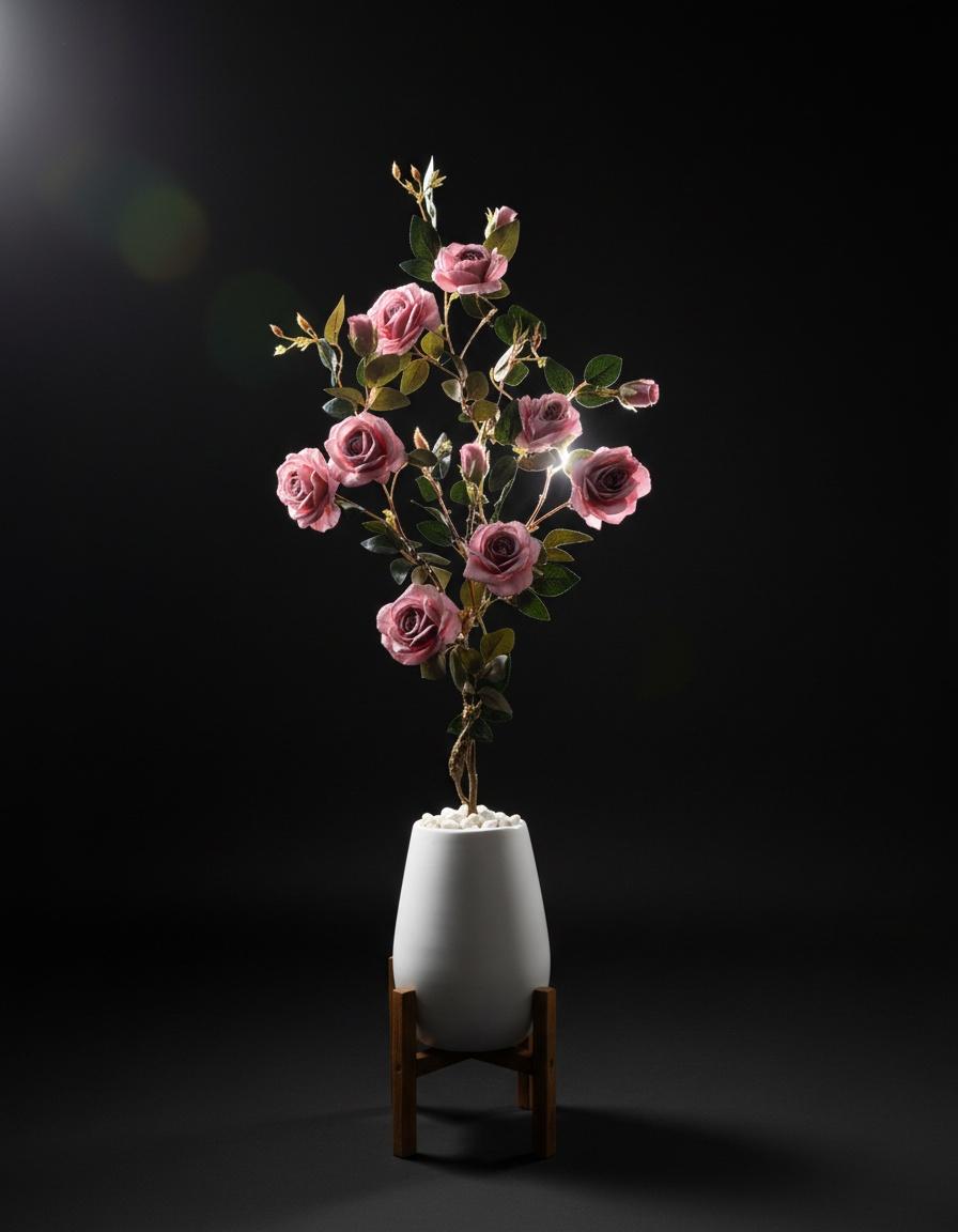 Rosier Artificiel Vieux Rose en Pot 3