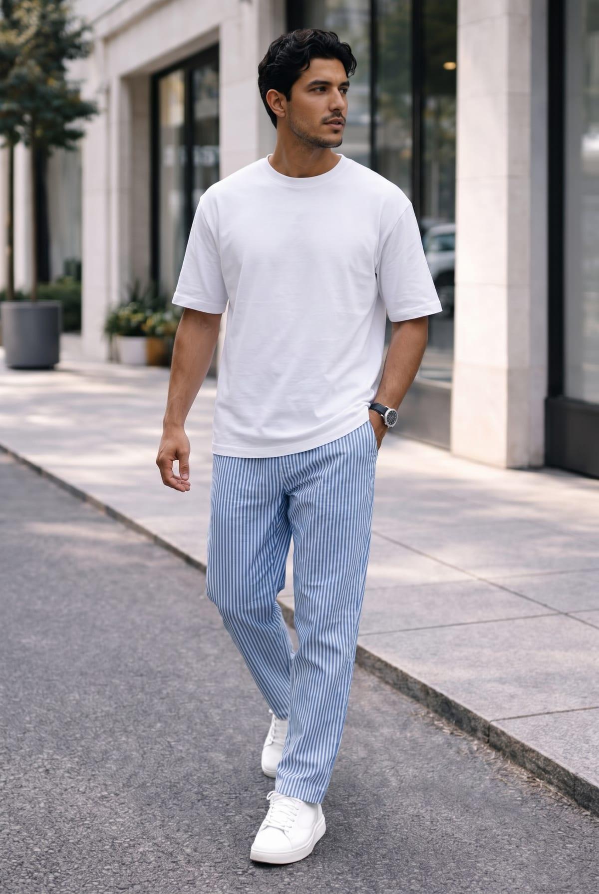 Pantalon À Rayures Style Pyjama 2