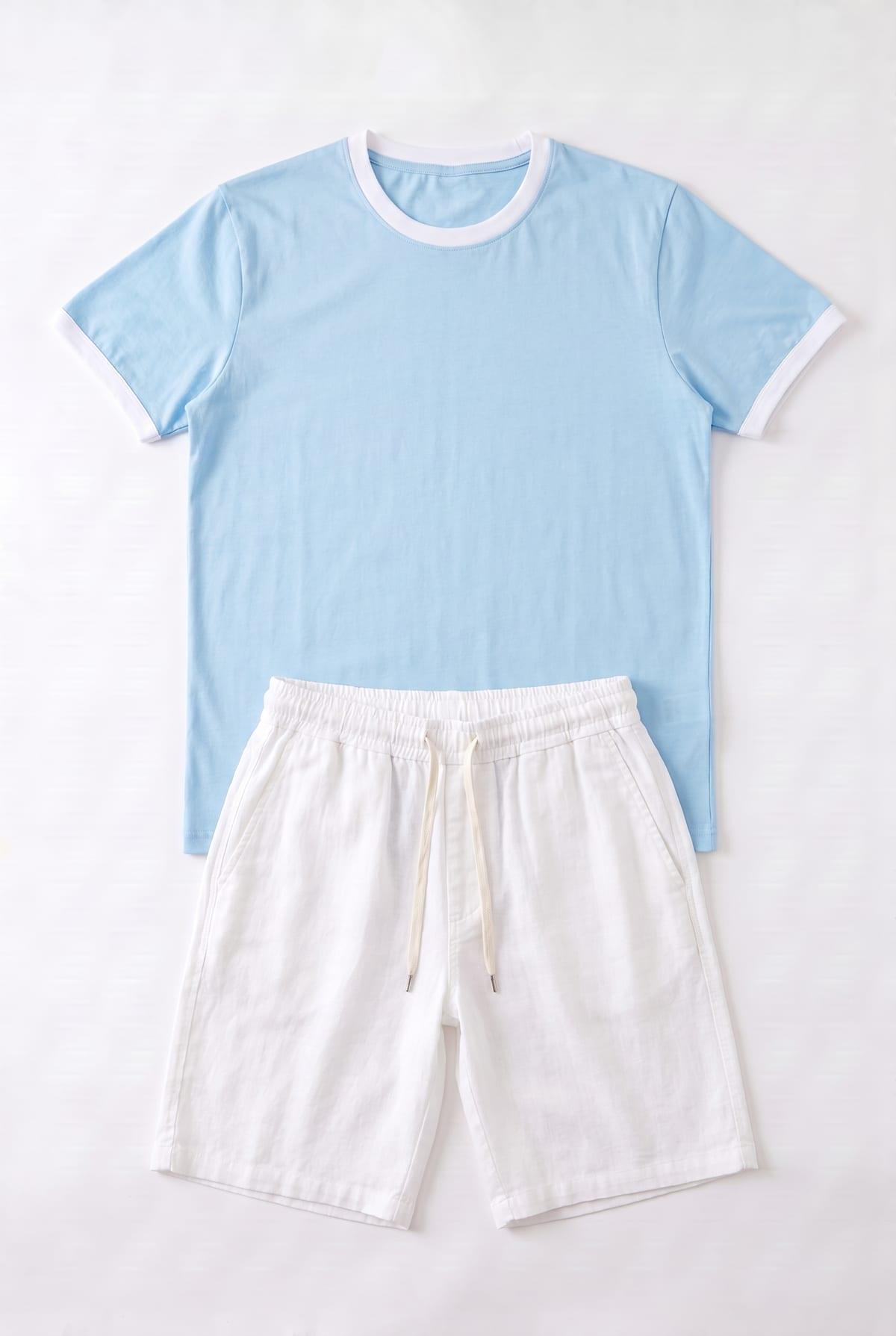 Set Ringer T-Shirt + Short Kamraya Blanc