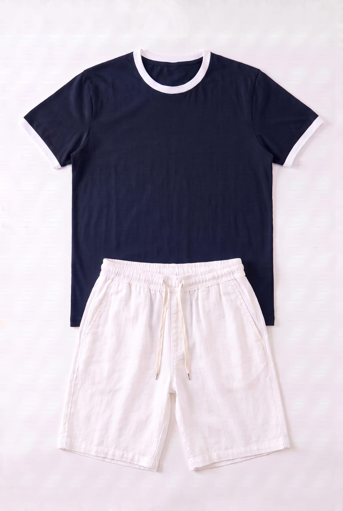 Set Ringer T-Shirt + Short Kamraya Blanc 2