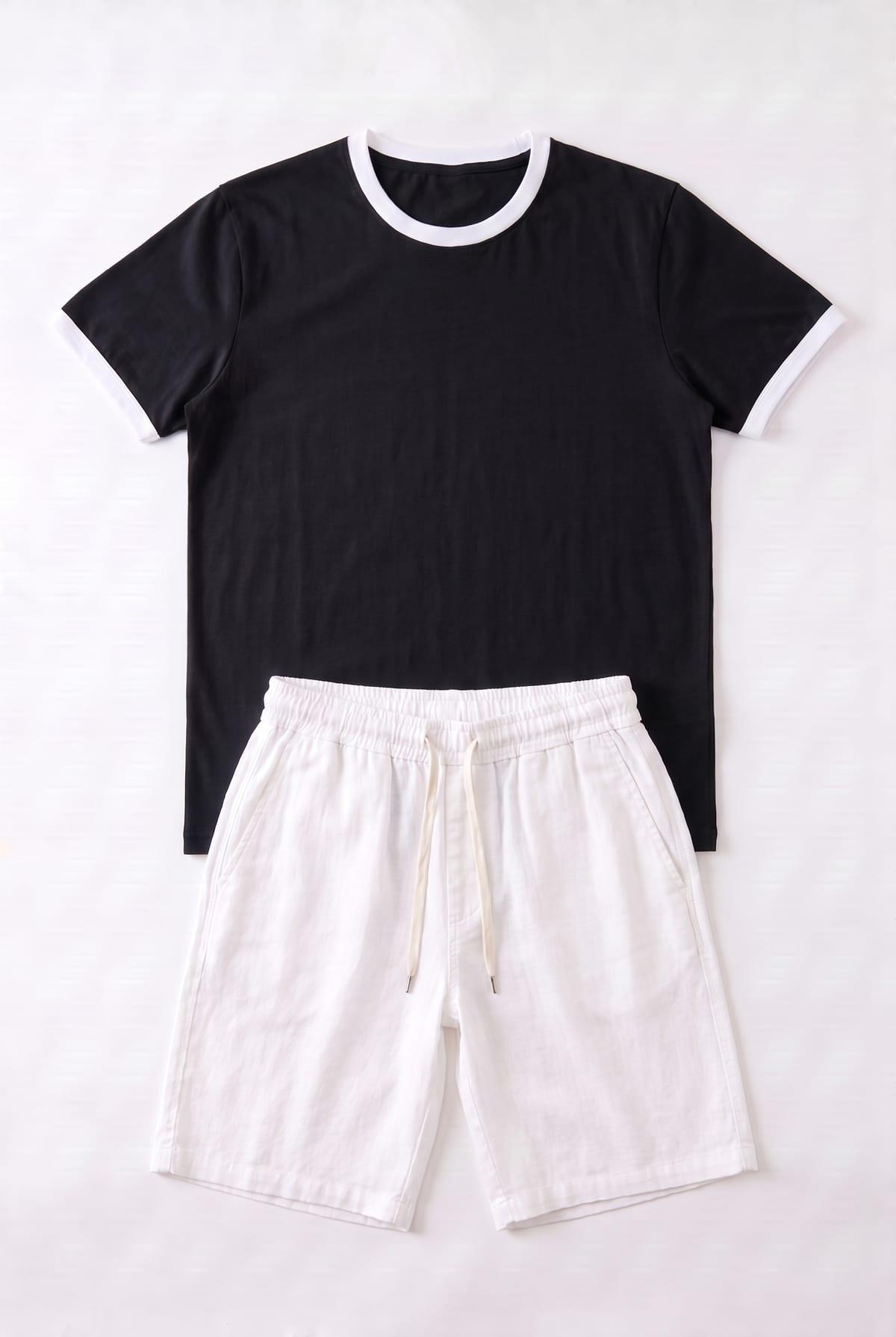Set Ringer T-Shirt + Short Kamraya Blanc 3