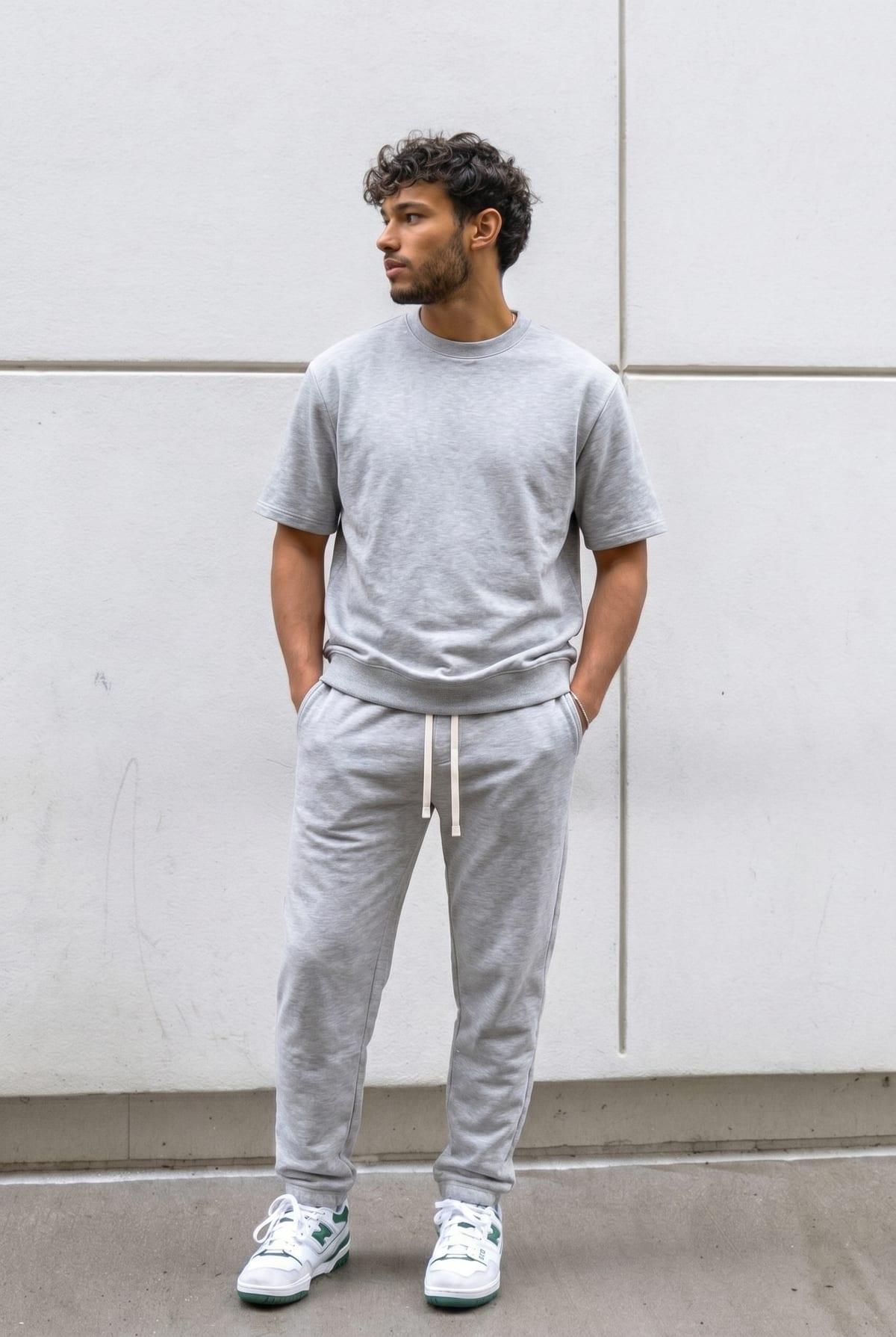 Set Tshirt + Baggy Pantas Gris 2