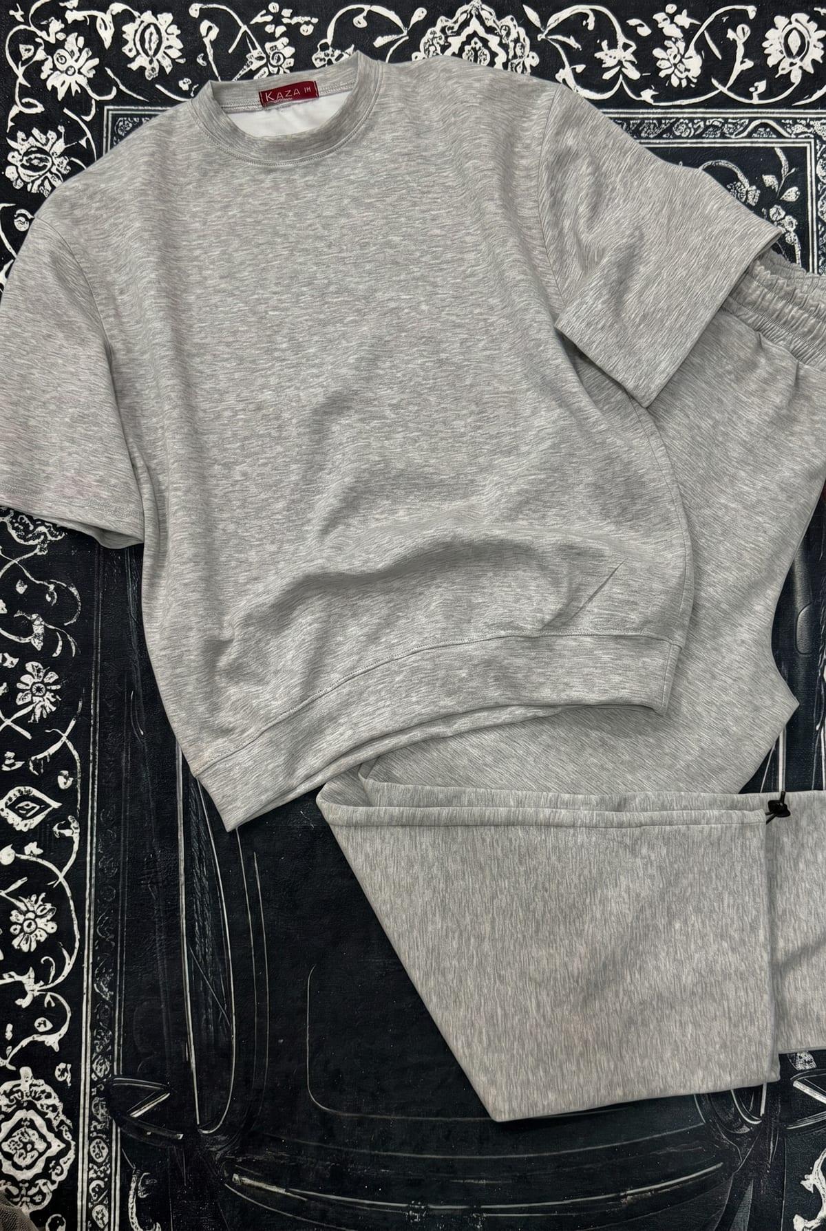 Set Tshirt + Baggy Pantas Gris 3