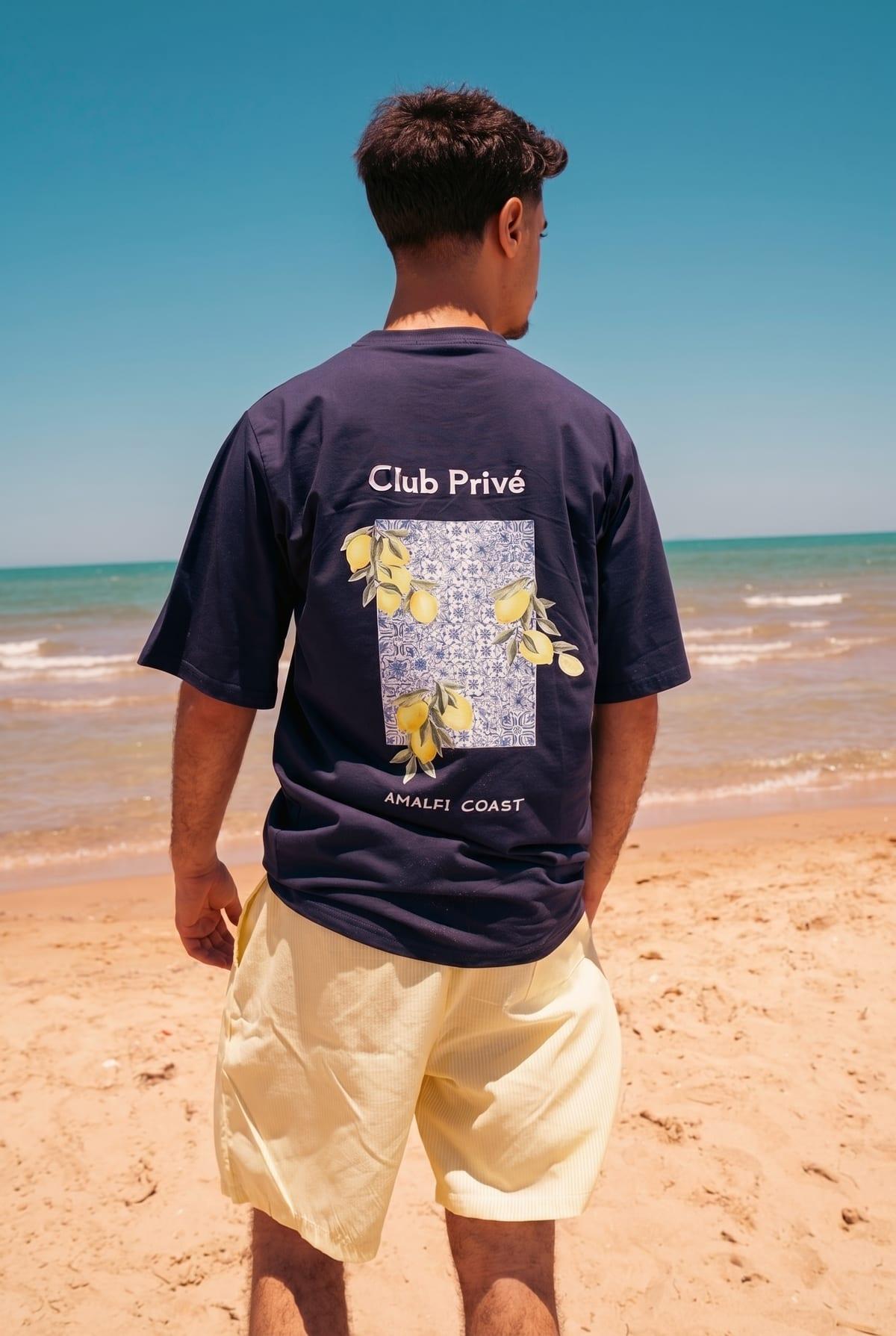 Set T-Shirt Amalfi + Short Rayé Jaune 2