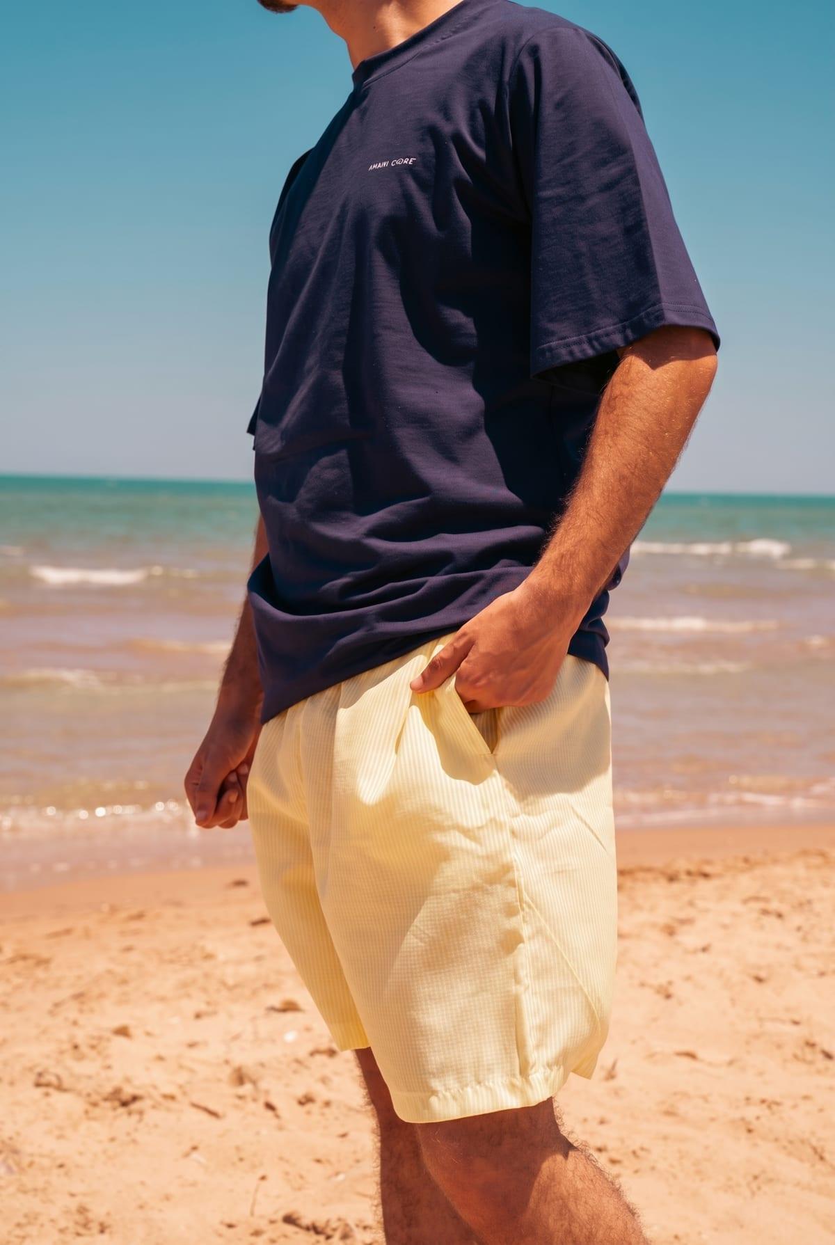 Set T-Shirt Amalfi + Short Rayé Jaune 3