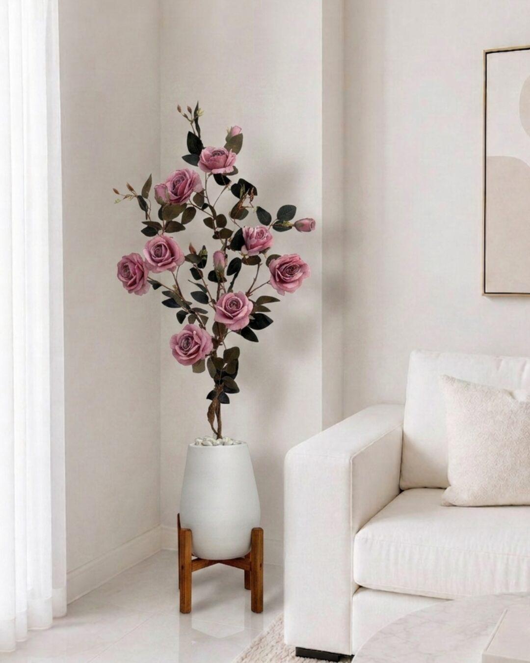 Rosier Artificiel Vieux Rose en Pot 4