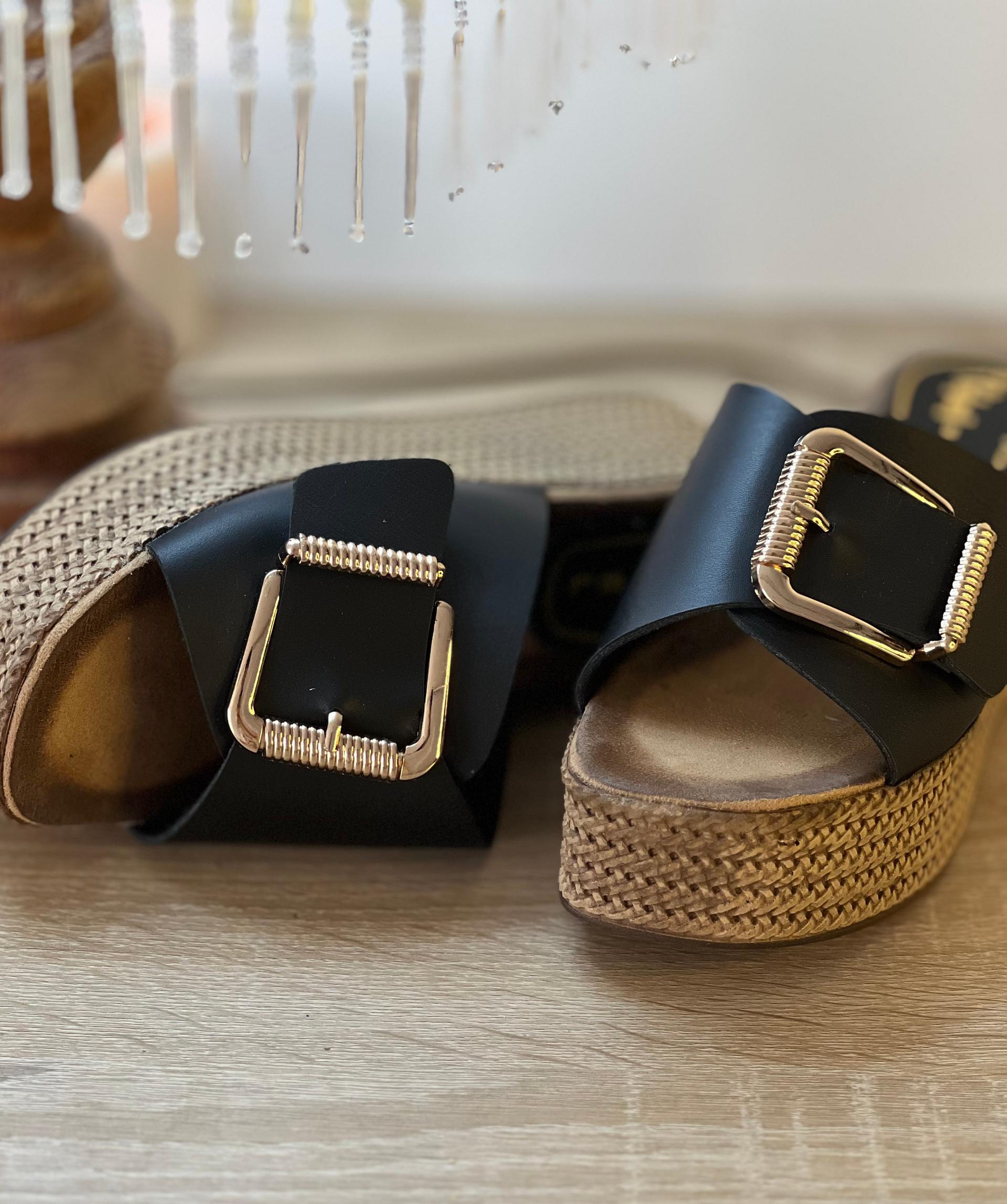 Sabot Cuir compensé Boucle