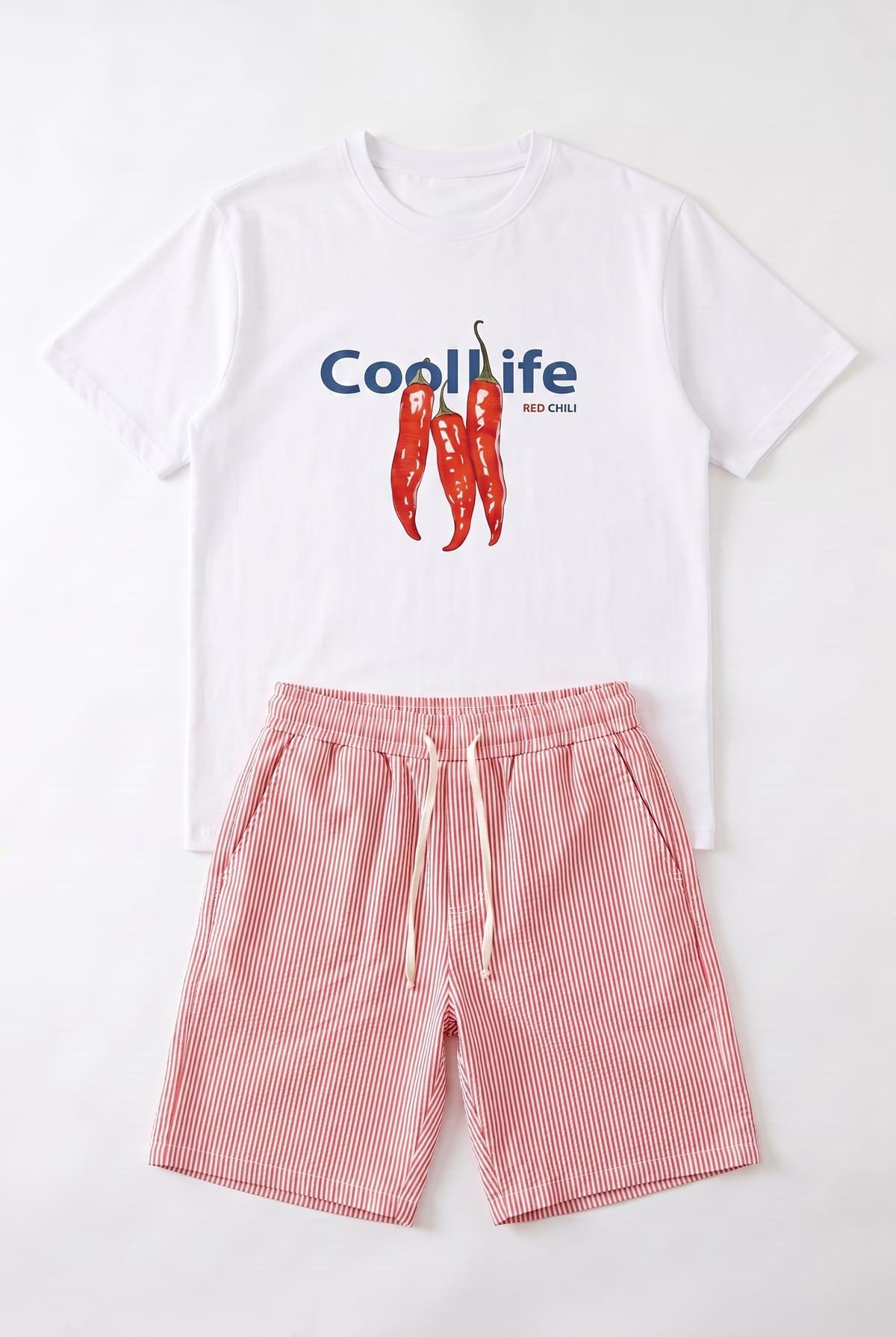 Set T-Shirt Spicy Life + Short Riée Rose