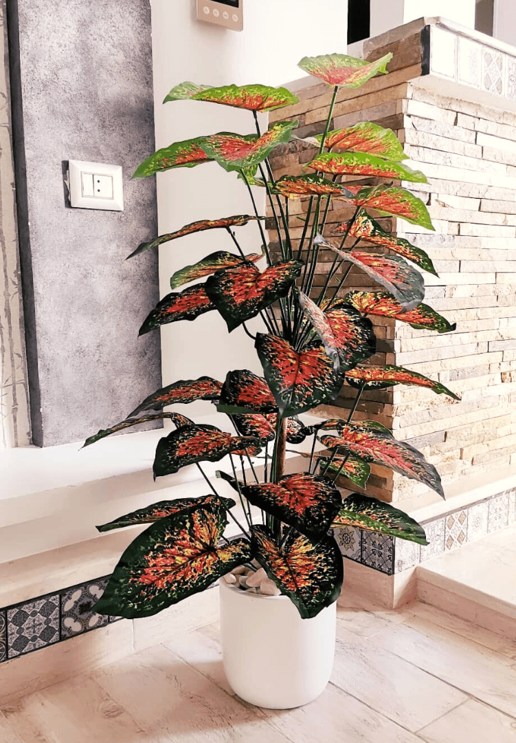 caladium artificiel Avec Pot En Céramique B14